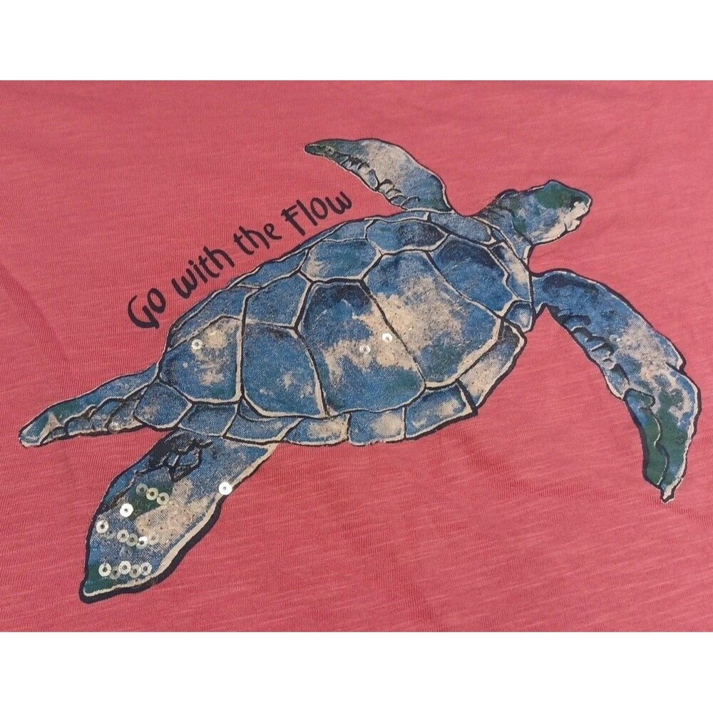 NWT Stella Parker Pink T-shirt Turtle Go with the Flow Size XL-MSRP $28 - Picture 7 of 15